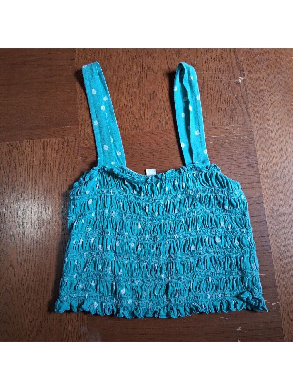 American Eagle teal smocked bandeau top